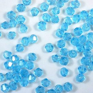 Faceted Aquamarine Bicone 4mm