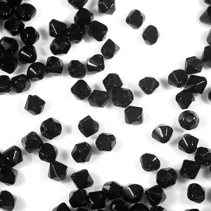Faceted Black Bicone 4mm