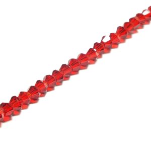 Strand of Faceted Bicones 4x4mm Deep Red