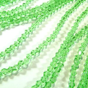 Strand Faceted Bicones 3x3mm Mid Green