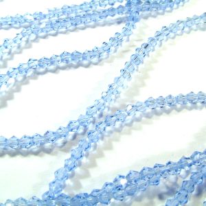 Strand Faceted Bicones 3x3mm Light Blue