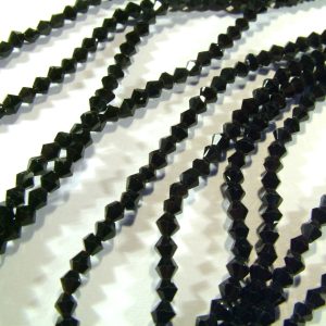 Strand Faceted Bicones 3x3mm Black