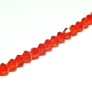 Strand Faceted Bicones 5x5mm Red