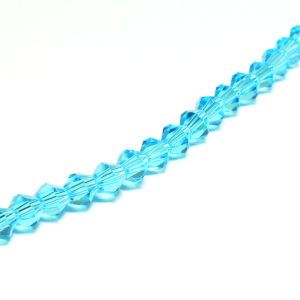 Strand Faceted Bicones 5x5mm Aqua Blue
