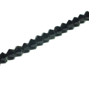 Strand Faceted Bicones 5x5mm Black
