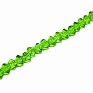 Strand Faceted Bicones 5x5mm Deep Green