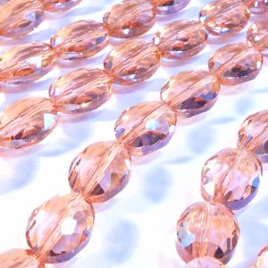 Faceted Oval Antique Pink 23x18mm