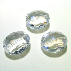 Faceted Oval Clear 23x18mm