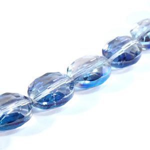 Faceted Oval Blue AB 23x18mm