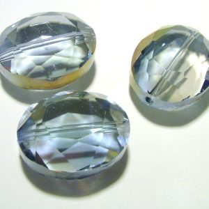 Faceted Oval with a Flash of Purple AB 18x23mm