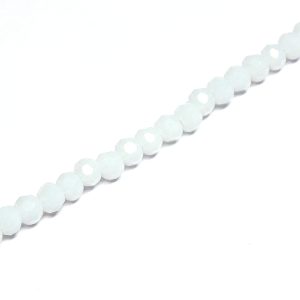Strand 4mm Opaque White Faceted Rounds