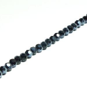 Strand 4mm Faceted Rounds Black / Grey