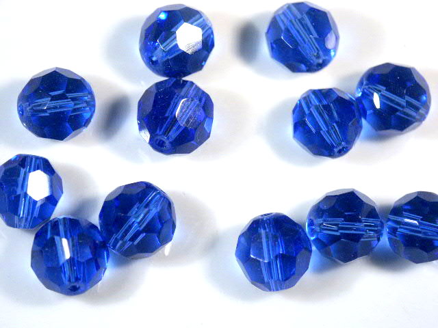 10mm Dark Blue Round Facet