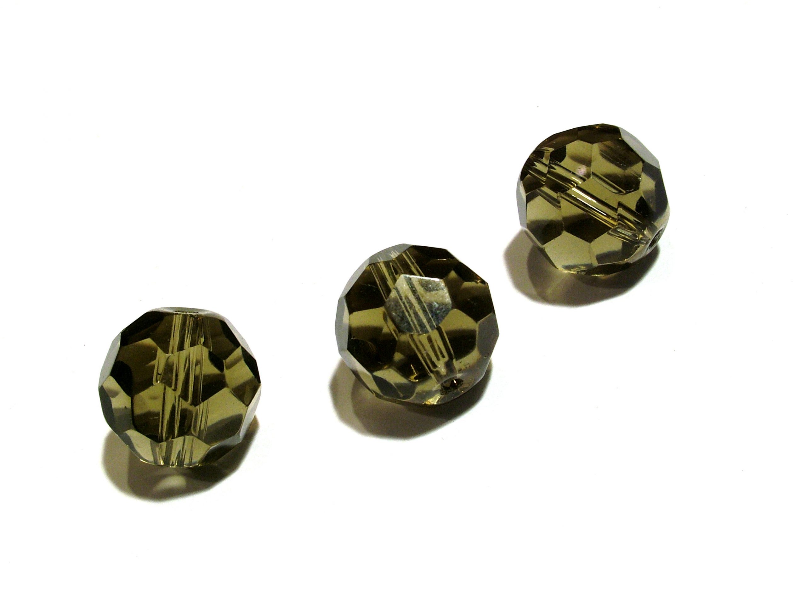 14mm Olive Round Facet