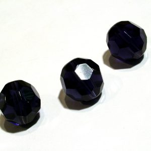 14mm Black Round Facet