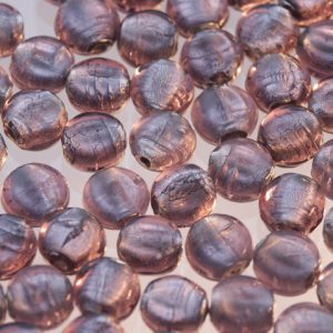 Purple Silver Foil Pip Bead 10x5mm