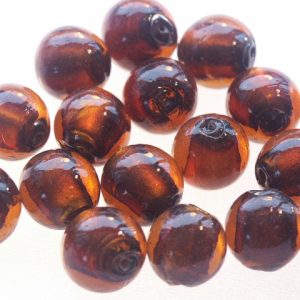 Bag of Dark Gold Silver Foil Beads 16mm