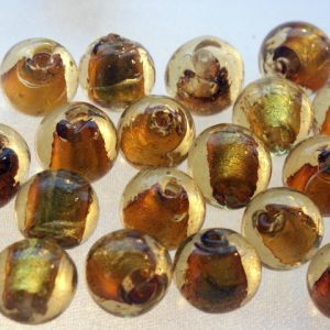 Bag of Gold Silver Foil Beads 16mm