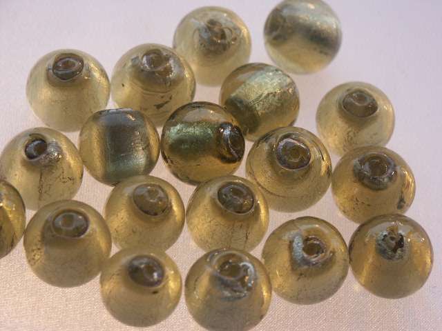 Bag of Light Brown Silver Foil Beads 16mm