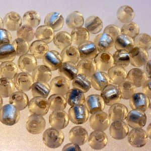 Bag of Pale Gold Silver Foil Beads 8mm