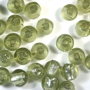 Bag of Olive Silver Foil Beads 8mm