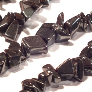 Strand Man-made Hematite Chip Beads 5x8mm
