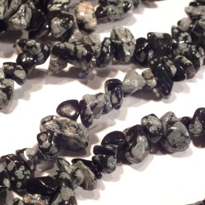 Snowflake Obsidian Chips 8x5mm