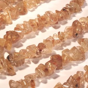 Strand Approx 39cm Golden Rutilated Quartz Chips 8x5mm