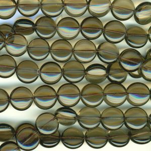14mm Smoky Quartz Puffy Coins