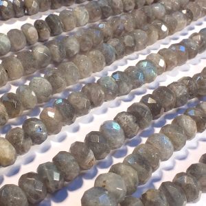 Labradorite Faceted Rondelle Beads 9x6mm, Strand