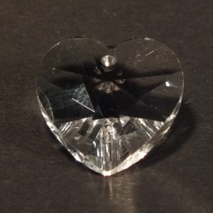 Clear Glass Faceted Heart Charm / Pendant 14x8mm