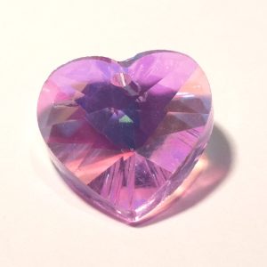 Lilac AB Glass Faceted Heart Charm / Pendant 14x8mm