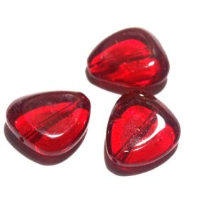 Dark Red Flat Pebble 18x16mm