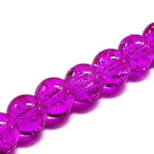 Strand of Approx 135 6mm Fuchsia Crackles