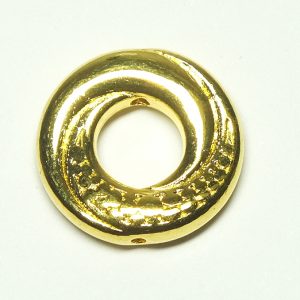 Bright Gold Colour Metal Doughnut 15x4mm