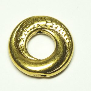 Antique Gold Colour Metal Doughnut 15x4mm