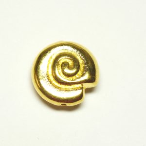 Tibetan Style Gold Metal Helix Bead 14x7 mm