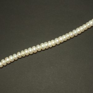 Strand (Approx 70) A Grade White Button Pearls 8x5mm