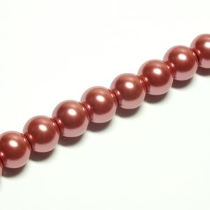 Strand of Approx 216 Vintage Pink 4mm Round Glass Pearls