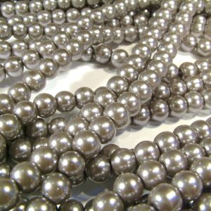 Strand of Approx 140 Silver Grey Glass Pearls 6mm
