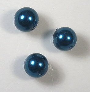 8mm Teal Round Glass Pearl