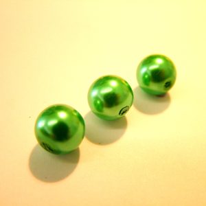 10mm Mid Green Glass Pearl