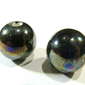 12mm Round Ceramic Black Lustre