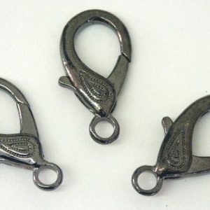 Gun Metal Bag Charm Lobster Clasps 32x17mm
