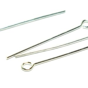 50 x Silver Eye Pins 28mm