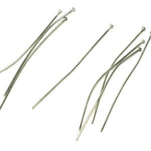 50 X Platinum Coloured Iron Headpins 70X0.7mm