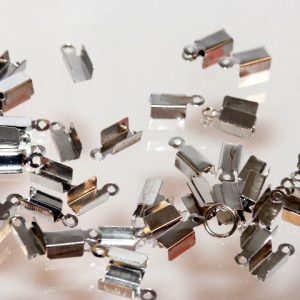 10 x Silver Folding Crimps 8x4mm