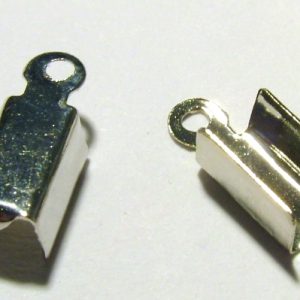 25 x Silver Coloured Folding Crimps 12x4mm
