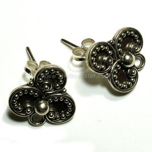 Sterling Silver Pair Earring Studs 13x15mm