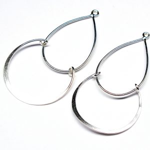 2 x Sterling Silver Chandelier Ear Components 40x20mm